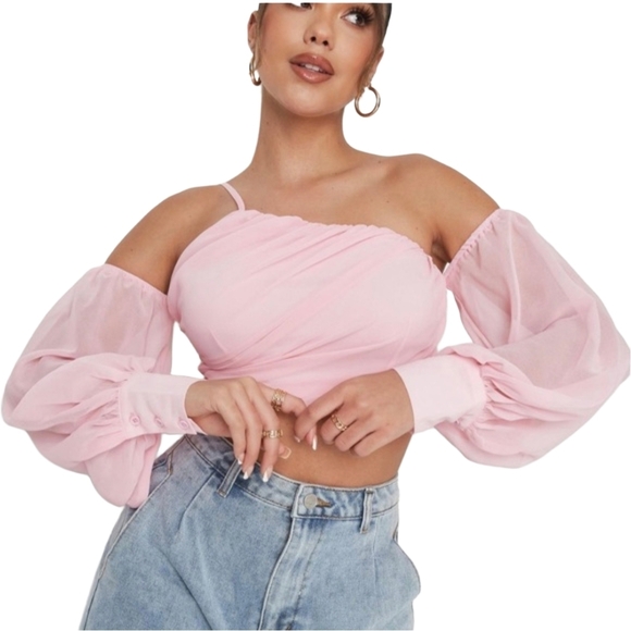 Missguided Tops - Missguided Puff Sleeve Corset Top